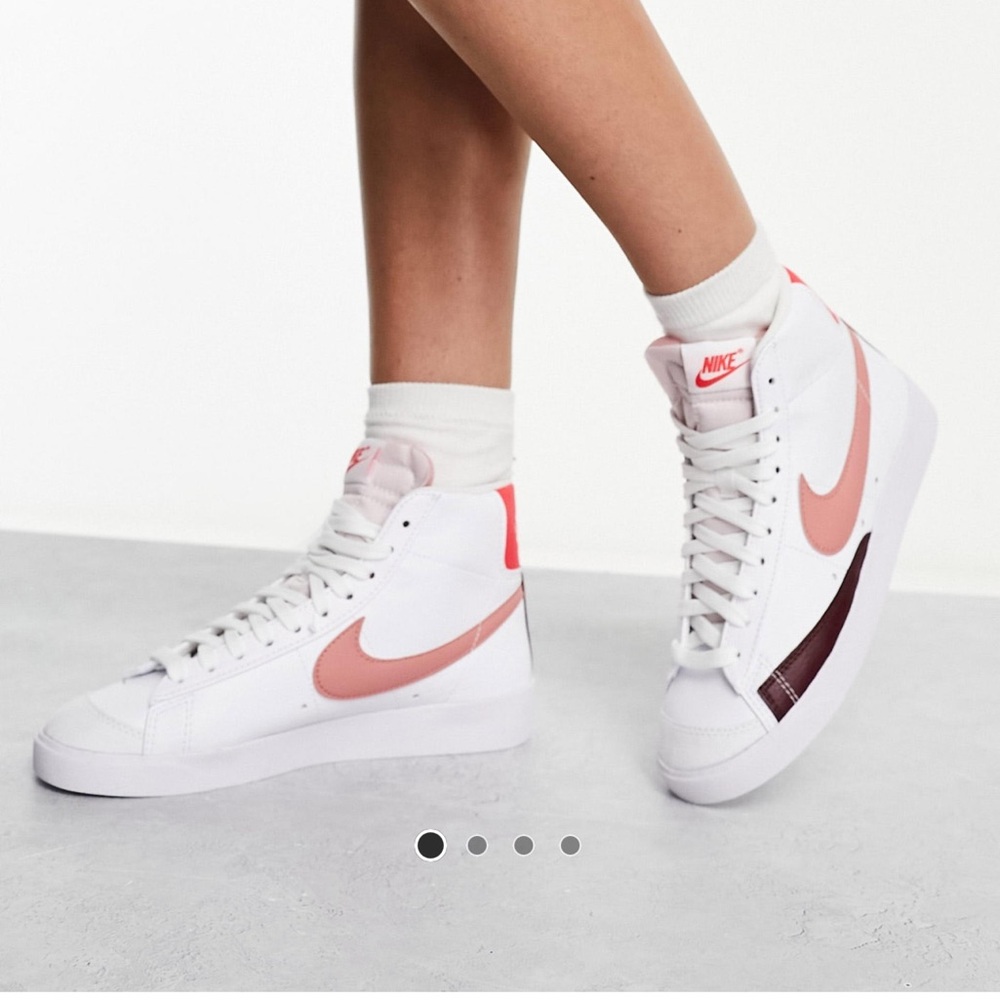 Nike Women's White and Pink High-Top Sneakers - Picture 3 of 10